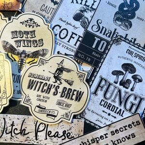 Junk Journal Ephemera “Halloween” 30+ pcs scrapbooking collage crafts mi…